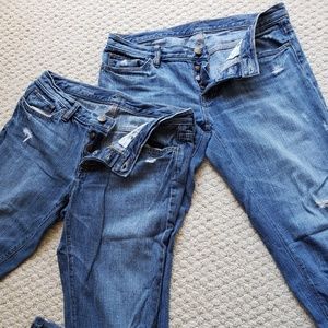 2 pair LOFT boyfriend jeans